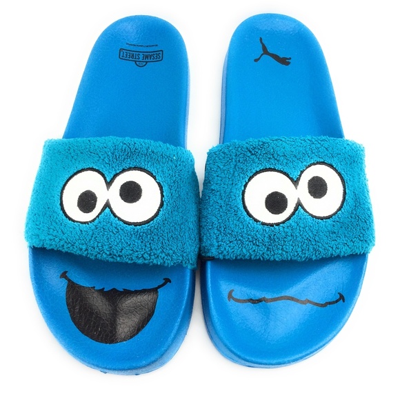 cookie monster puma slides